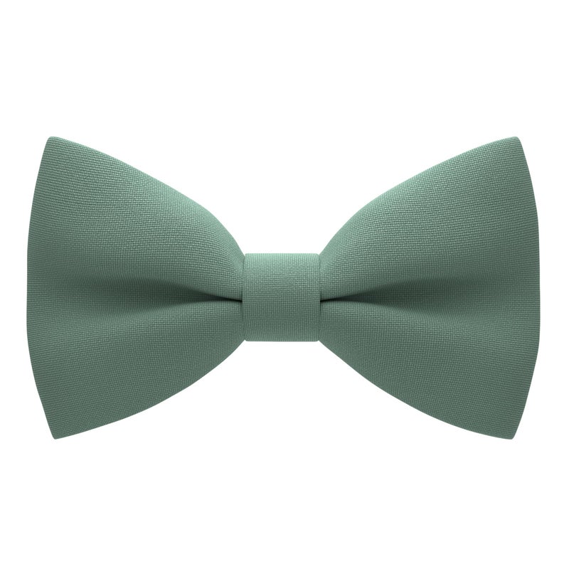 Bow Tie House Men's Classic Pre-Tied Bow Tie Formal Solid Tuxedo (Large, Green Fern) - Image 1
